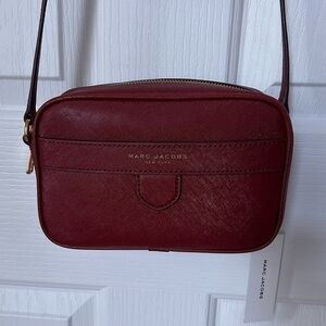 NWT MARC JACOBS New York Women Leather Shoulder Bag, Burgundy